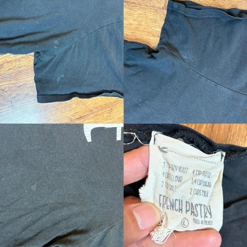 faded French Pastry "Legit" crop top w/ white lettering front & back. Item 508 - Picture 7 of 7